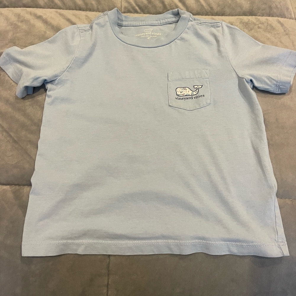 4t shortsleeved vineyard vine T-shirt with fishing and boating fun on whale back